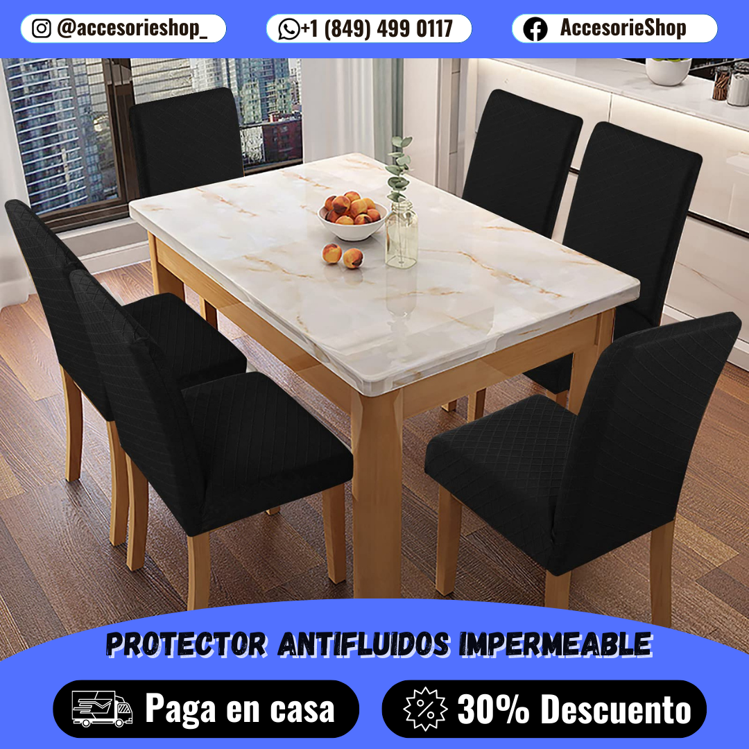 Fundas de Sillas Impermeables Premium CoverPlus Home™ | 👌 Fáciles de poner, lavar y mantener — ¡Comedor siempre impecable! | PAGA 1 LLEGA 6