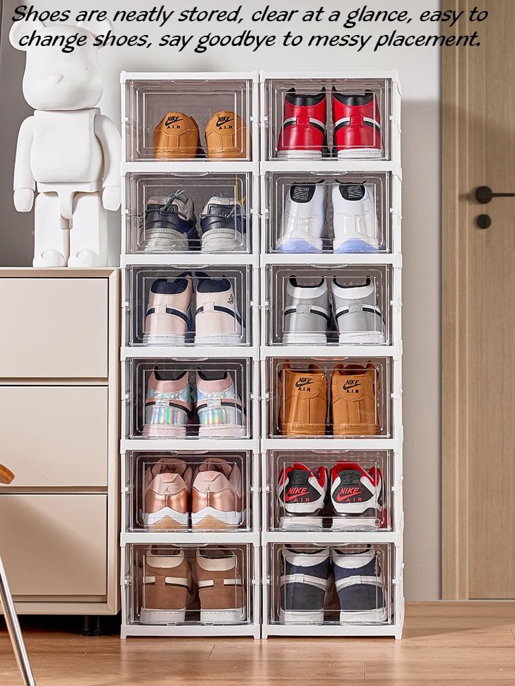 🚩 ZAPATERA 6 EN 1 TRANSPARENTE ACRILICA ZapatoSmart™ | Cajas Apilables y Plegables de 6 Niveles
