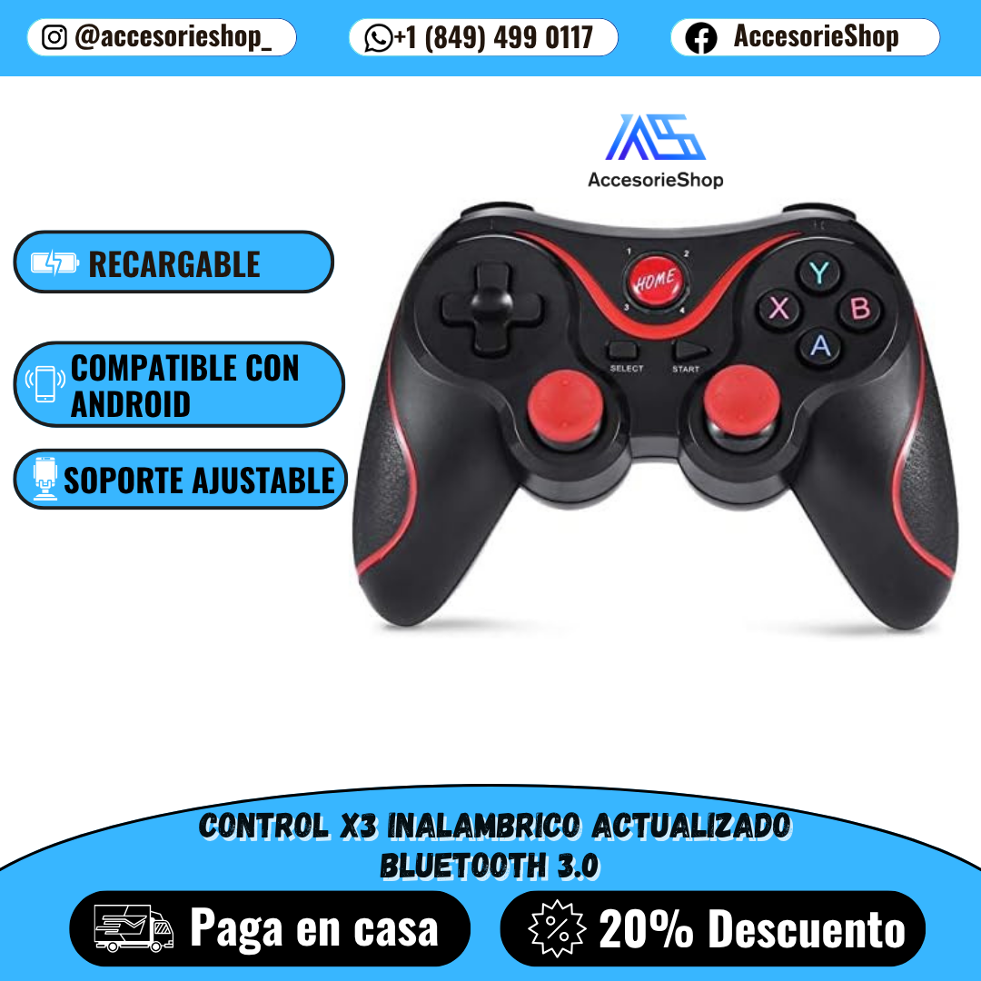 CONTROL X3 INALAMBRICO PlaySmart™ | ¡Juega sin límites con el mejor control Bluetooth del mercado!