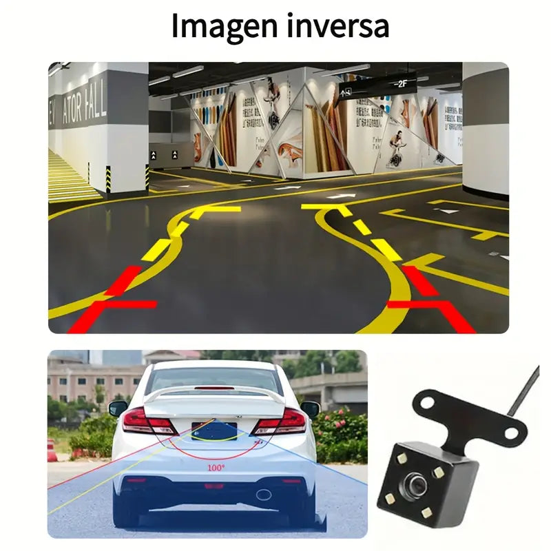 CAMARA TRIPLE LENTE WIFI DE CARRO - GRABA DENTRO, DELANTE Y DETRÁS