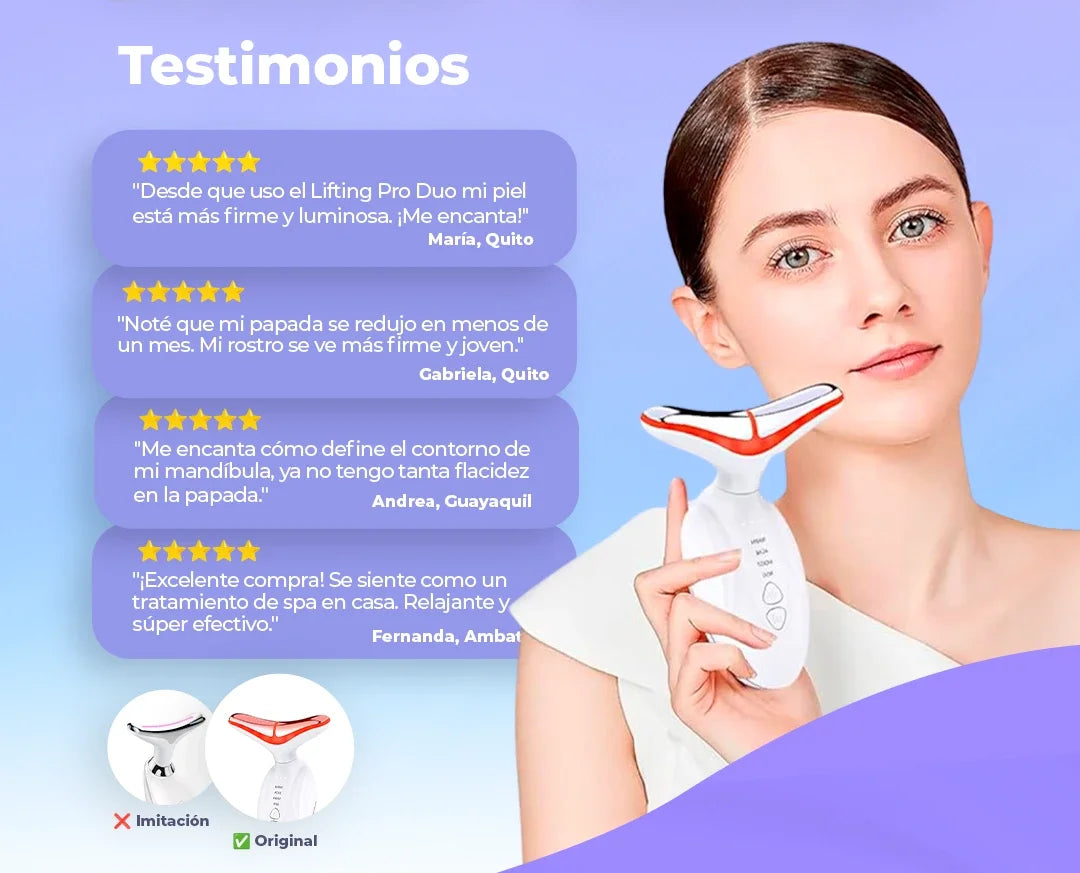 Reductor de Papada y Perfilador Facial Lifting Pro Duo™ | Reafirma, Hidrata y Rejuvenece tu Piel en Minutos