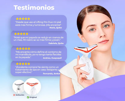 Reductor de Papada y Perfilador Facial Lifting Pro Duo™ | Reafirma, Hidrata y Rejuvenece tu Piel en Minutos