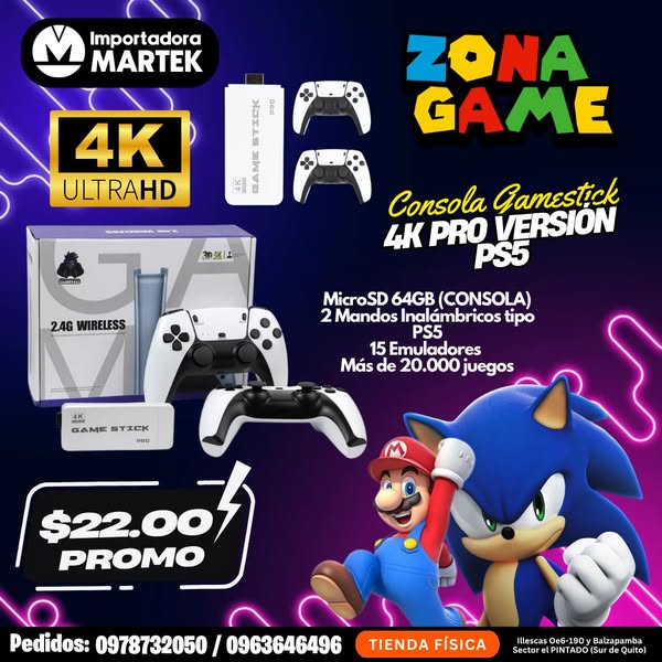 Game Stick M22 PRO™ 2.4G WIRELESS | Transforma tu TV en un centro gamer con Game Stick 4K 2.4G 🎮 |