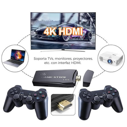 Retro Lite Pro™ – Consola GameStick 10,000 Juegos + 2 Controles Inalámbricos