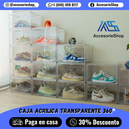 Caja de Zapatos Acrílica 360° SneakBox 360™ | NUNCA SE PONEN AMARILLAS | 1 AÑO DE GARANTÍA