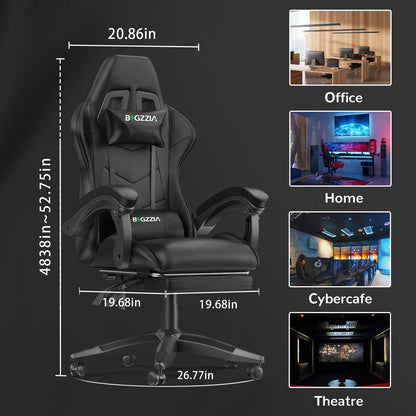 Silla Gamers con Reposapies Racing Comfort™ | Juega, estudia y descansa sin dolor: respaldo alto y soporte lumbar premium