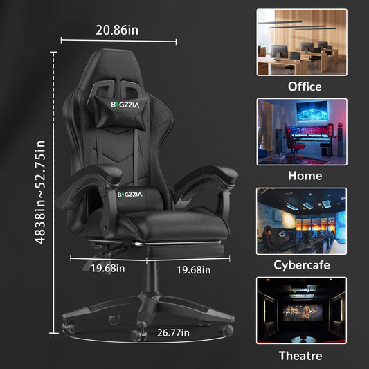 Silla Gamers con Reposapies Racing Comfort™ | Juega, estudia y descansa sin dolor: respaldo alto y soporte lumbar premium