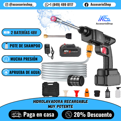 💦 Hidrolavadora Portátil Inalámbrica LavaXpress™ | 2 Baterías de 48V Más Potente que Nunca🔋🚗🌿 | AÑADE LAS BATERIAS QUE QUIERAS