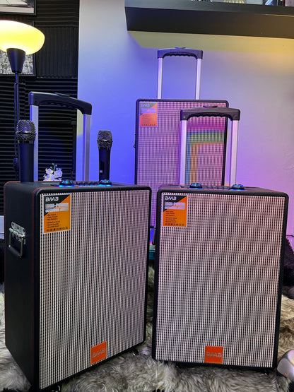 BOCINA BAAB™ V12 – Bocina Karaoke con Ecualizador Profesional | DOS MICROFONOS GRATIS