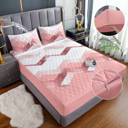 PROTECTOR ANTIFLUIDOS PREMIUM ColchónCare™ + 2 FUNDAS DE ALMOHADA GRATIS | PAGA 1 LLEVA 3 PRODUCTOS | LISOS Y ESTAMPADOS