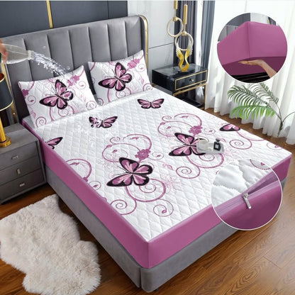 PROTECTOR ANTIFLUIDOS PREMIUM ColchónCare™ + 2 FUNDAS DE ALMOHADA GRATIS | PAGA 1 LLEVA 3 PRODUCTOS | LISOS Y ESTAMPADOS