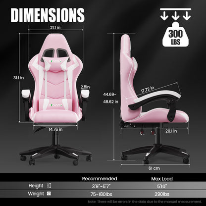 Silla Gamers con Reposapies Racing Comfort™ | Juega, estudia y descansa sin dolor: respaldo alto y soporte lumbar premium