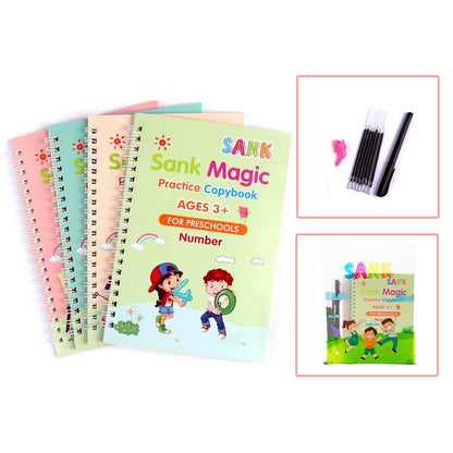 📚 4 cuadernos en 1 kit educativo EduKids™ | Escribe, borra y vuelve a practicar sin límites | Aprender a escribir nunca fue tan divertido ✏️ + Pizarra Led  Tipo Tablet GRATIS